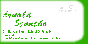 arnold szantho business card